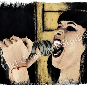 Jinjer ORIGINAL watercolor painting, Tatiana Shmayluk, metalcore, heavy metal, fine art, rock music, poster, print, djent, female metal