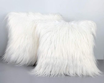 fluffy pillows white