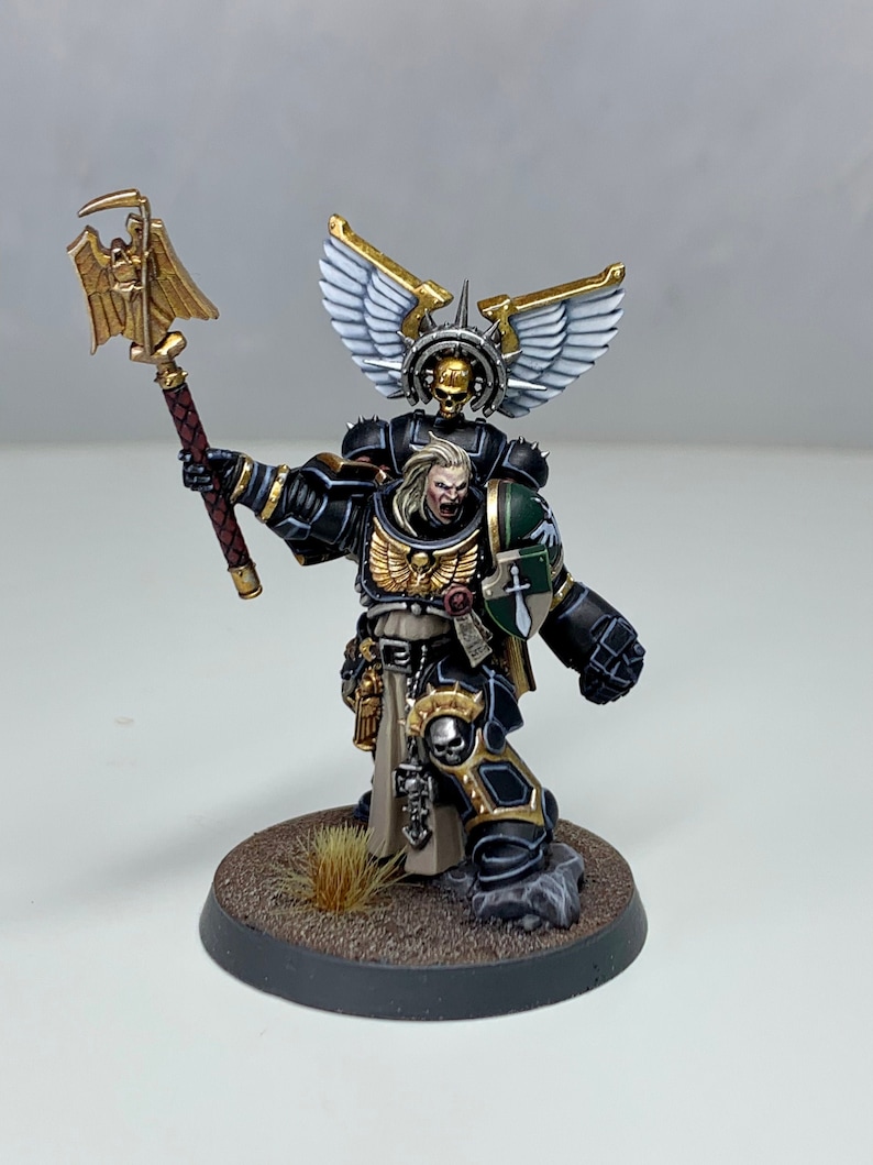 Dark Angels Primaris Chaplain Painted Warhammer 40k Space Etsy
