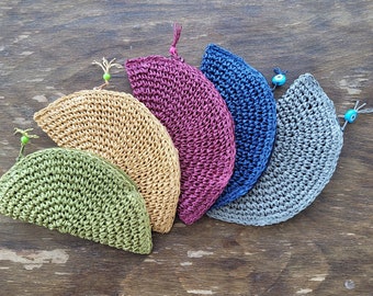 Handmade Raffia Coin Purse: Bohemian Summer Wallet