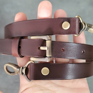 Handgefertigter verstellbarer Taschengurt aus echtem Leder, Crossbody-Taschenersatzgurt, gebrauchsfertig, 3/4 '' Zoll breit,