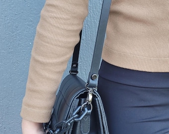 Handmade Leather Handbag Strap, 1/2'' Wide Crossbody Replacement Personalization available.