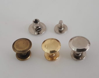 Iron Screw Rivets, Metal Studs for Leather Craft (9x9mm)