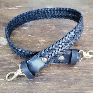 Long Braided leather bag strap, bag replacement strap Ready High quality handle, Leather purse Straps elegant, Braid quality Shoulder bag image 11