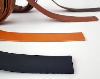 Black Calf Leather Strap, 3/4 inch Wide, DIY Belt