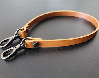 Handmade Leather Handbag Strap: 1/2'' Wide Replacement Strap with Clasp