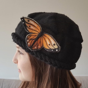 Needle Felted Butterfly Brooch: Wool & Angora Accessory