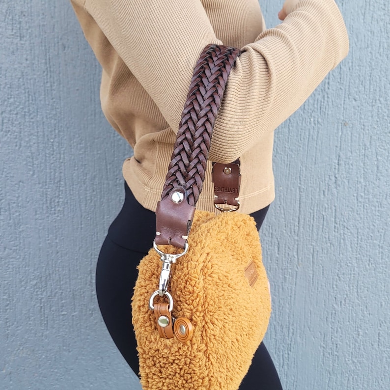 Long Braided leather bag strap, bag replacement strap Ready High quality handle, Leather purse Straps elegant, Braid quality Shoulder bag image 8