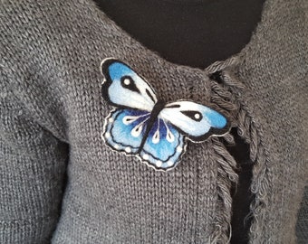 Needle felted Butterfly Broche A different accessory that you can wear in your bag, collar, shawl