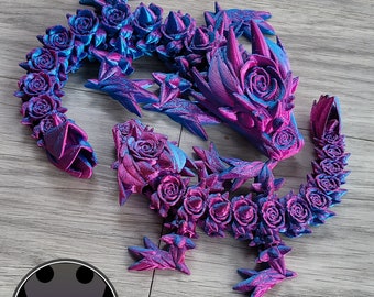 3D Printed Articulated Baby Rose Dragon | Fidget | Mythical Legendary Dragon |As seen on Tiktok | Valentines Dragon | Valentines Present