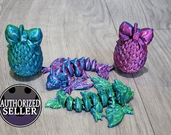3D Printed Articulated Mini Wyvern Dragon with Egg: Fidget Toy