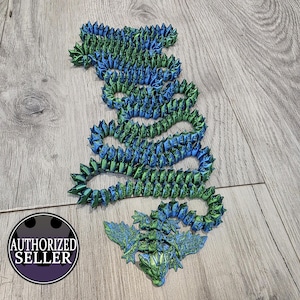 3D Printed Articulated Crystal Wing Wyvern Dragon: Over 5ft Long Fidget