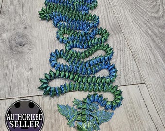 3D Printed Articulated Crystal Wing Wyvern Dragon: Over 5ft Long Fidget