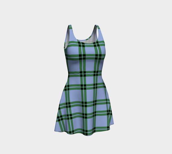 plaid flare dress