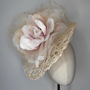 Tocado natural con flores de seda: Tocado llamativo, adorno para la cabeza, boda en las carreras