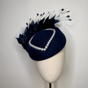 Navy Felt Fascinator - Etsy display picture 1