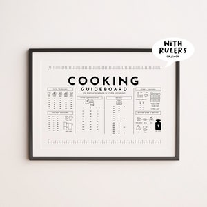 Tableau de conversion de cuisine, orientation horizontale avec règle sur cm et pouce image 1