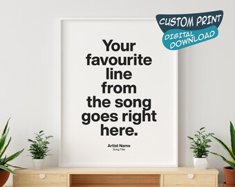 CP09/Personalizado, Letra de tu canción favorita, Diseño minimalista, Incluye nombre del artista y título de la canción