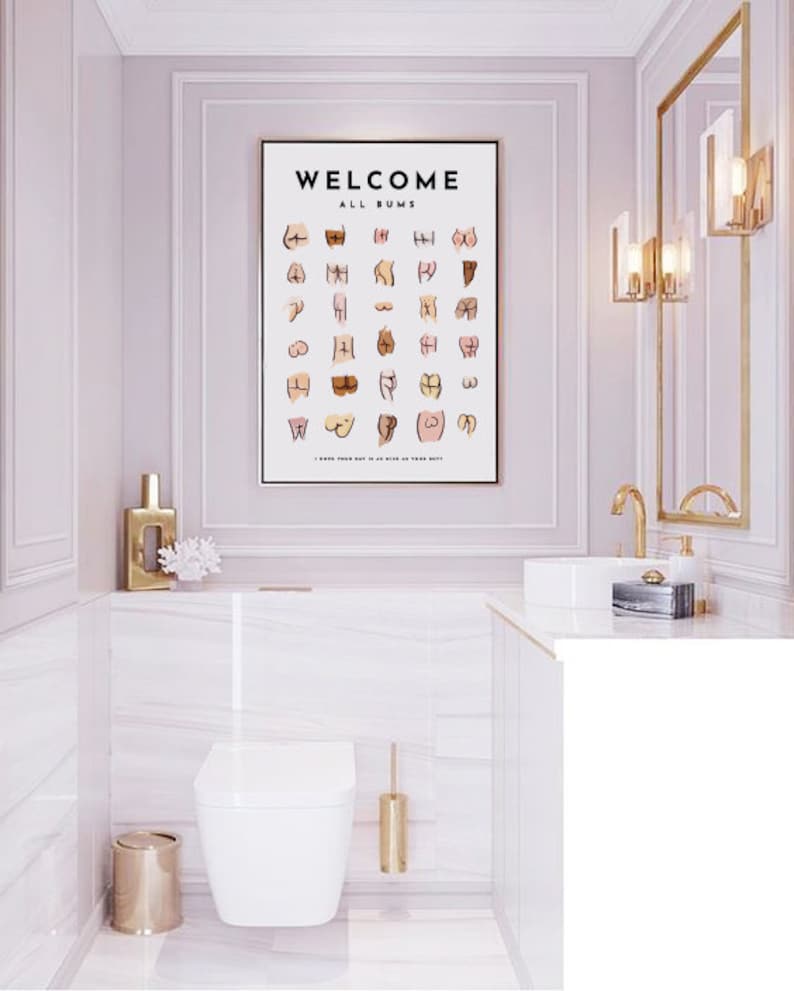 Funny Bathroom Art Decor Cute Bathroom Butts Collage Funny Etsy