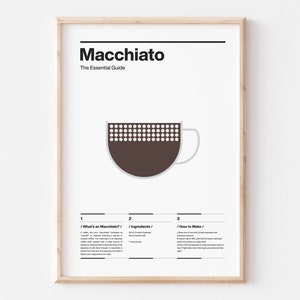 COP09/Macchiato coffee guide, Ingredients, How to make, Gift for coffee lovers