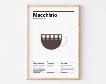 COP09/Macchiato coffee guide, Ingredients, How to make, Gift for coffee lovers