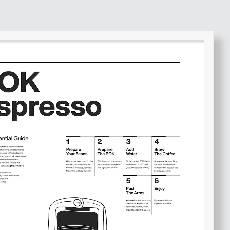 Espresso Guide.pdf ROK Espresso Maker Guide Print, Line Art Poster (digital Download) - Etsy