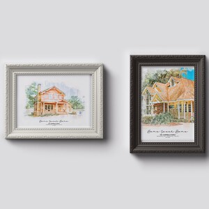 Huisportret op maat, stijlvol aquarelschilderij (digitale print) afbeelding 7