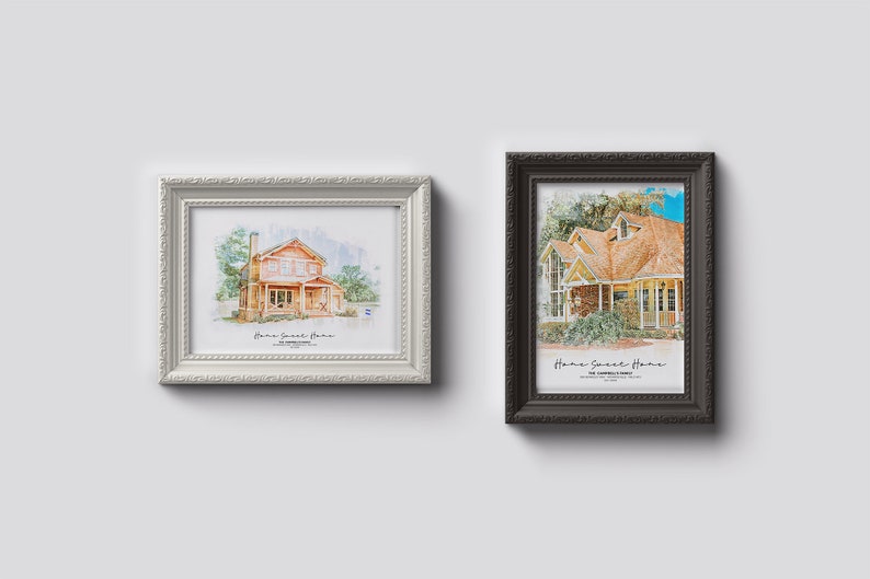 Huisportret op maat, stijlvol aquarelschilderij (digitale print) afbeelding 7