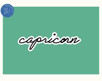 Capricorn Sticker | Capricorn | Capricorn Stickers | Water Resistant Sticker | Laptop Sticker | Zodiac Signs | Astrology | Zodiac | Sticker
