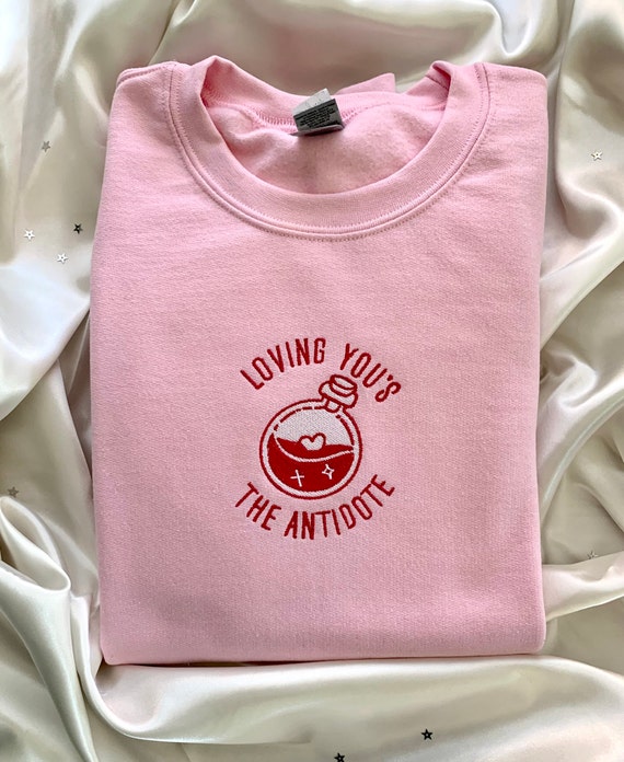 Golden Embroidered Sweatshirt-baby Pink - Etsy