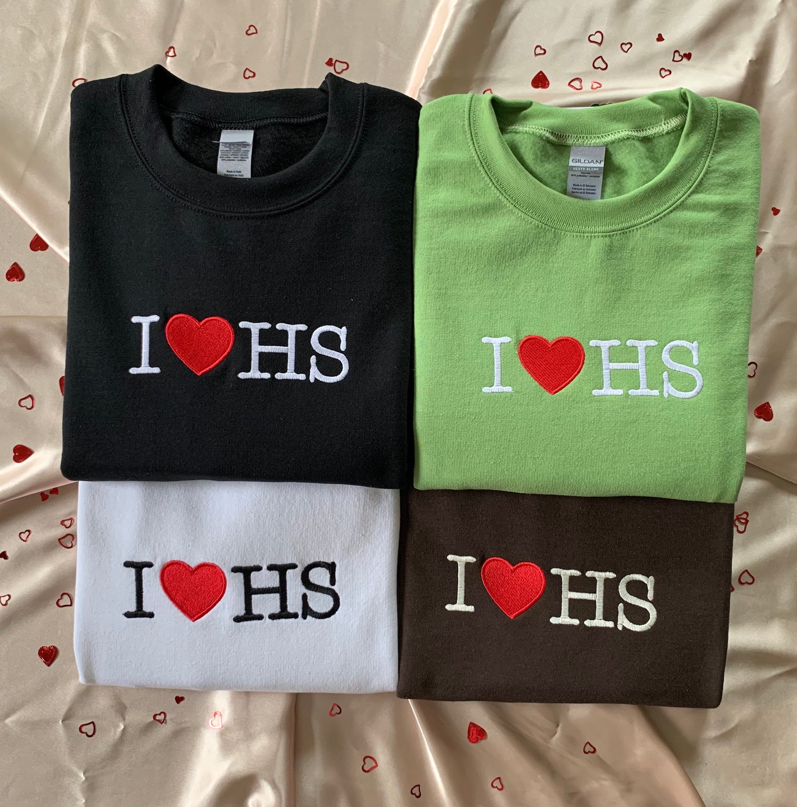 I Love Hsembroidered Sweatshirt Etsy UK