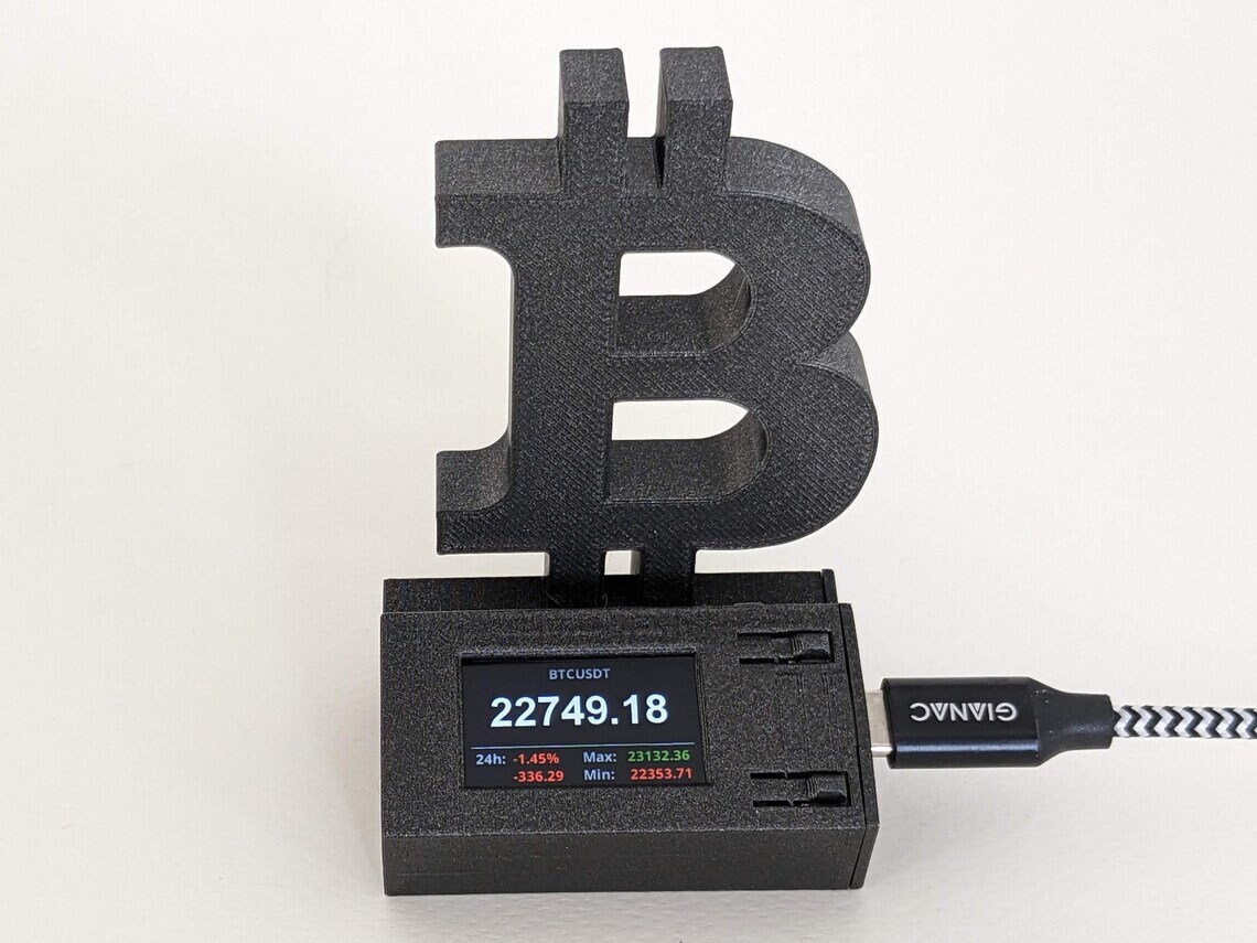 Crypto Display 2x NerdMiner Display Screens - Bitcoin & Crypto Price  Tracker, Stocks, Weather, Time Clock Multi-Function Display Stock Ticker