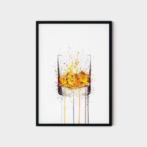 Whiskey Glass One Line Art Whiskey Glass Line Art Whiskey Etsy