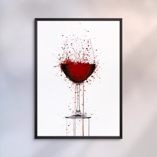 Unique Wine Wall Decor Modern Wall Art Print Vino Art Red Etsy