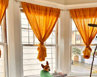 CUSTOM Rod pockets Linen Curtains with  41 Color Options 100% Linen Curtain - Bedroom Farmhouse Curtains, Mothers Day Gift for Her