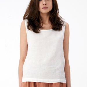 Handmade Linen Camisole Top: Sleeveless Summer Tank, Custom Colors
