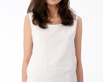 Handmade Linen Camisole Top: Sleeveless Summer Tank, Custom Colors, Mothers Day Gift for Her