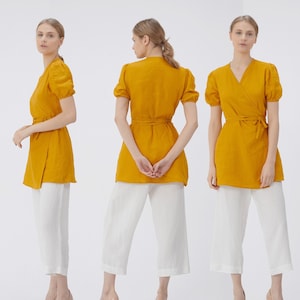 Wrap Tunic Linen Dress | Maternity linen Tunic | Oversized Linen Tunic | Summer Tunic | Relaxed Fit |  Christmas Gift for Her