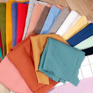 Linen Fabric Scraps in various colors (2.2 Ibs) - Natural Linen Remnants for quilting - Natural Linen Fabric Remnants For Craft Projects