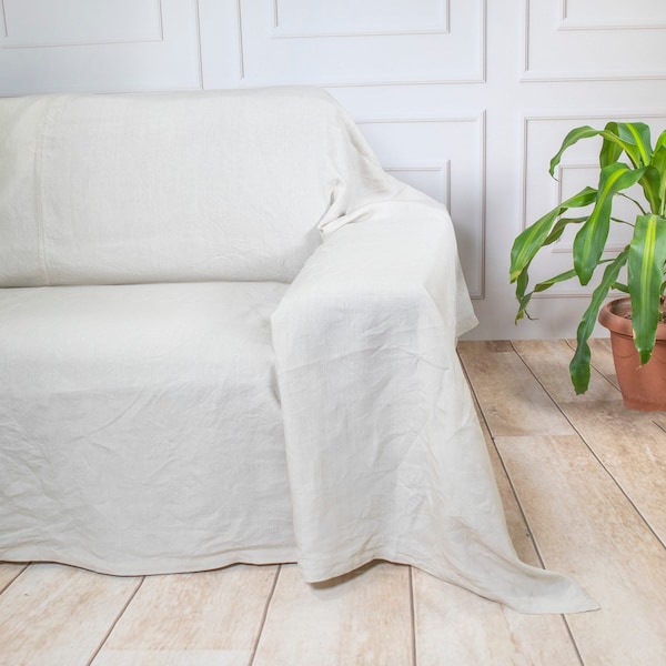Luxurious Linen Couch Covers - Custom Slipcovers for Any Sofa - Extra Large Linen Couch Cover Living Room Decor, Mothers Day Gift for Her