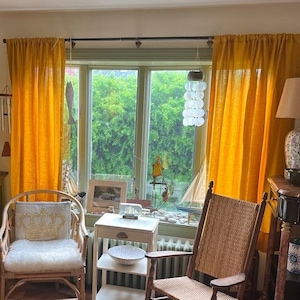 Pure Linen Curtain with Back Tabs for living room, and bedroom - Mothers Day Gift for Her