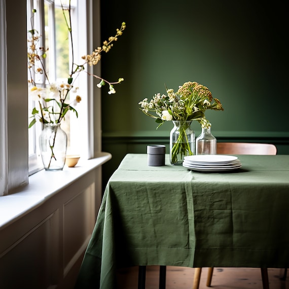 Linen Tablecloth, Handmade European Linen, Rectangle, Square, Round