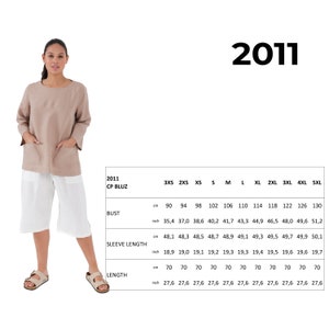 MAMA Linen Tunic with POCKETS and Long Sleeves, Plain Linen Blouse in Taupe color, 100% Natural Linen Mothers Day Gift for Her image 10