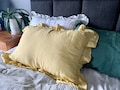 RUFFLED PILLOW CASES | Custom-Sized Shams All-Sided Ruffled Linen Pillow Cover Shabby Chic Pillow Shams, Christmas Gift for Her