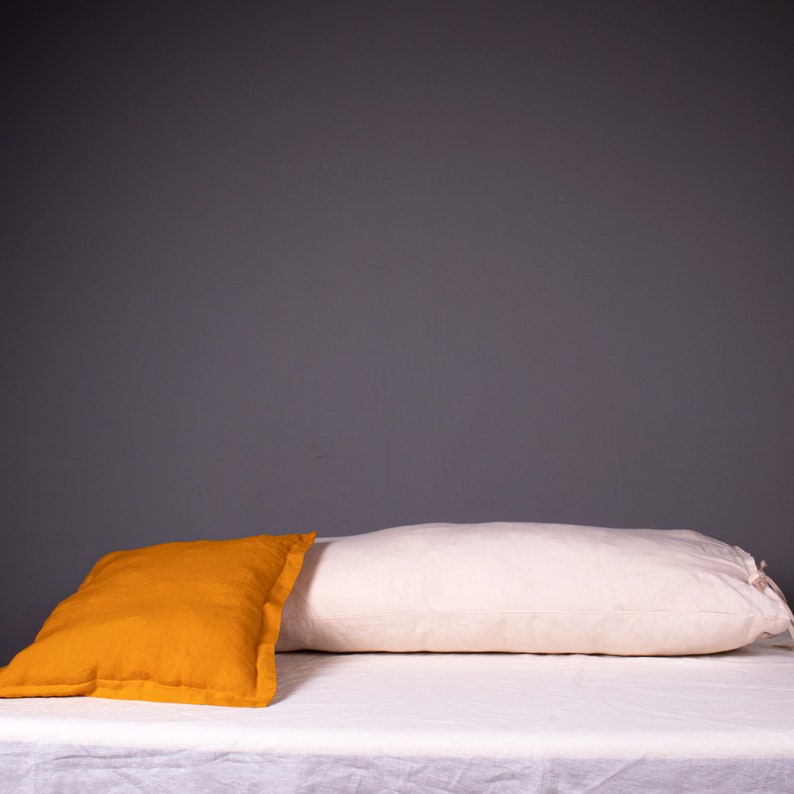 Lujosa funda de almohada corporal de lino largo con 41 opciones de color / funda de almohada de embarazo orgánica con lino certificado GOTS / almohada de maternidad imagen 6