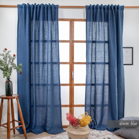 Custom Linen Curtain Panel, European Flax, Modern Home Decor | Christmas Gift for Her