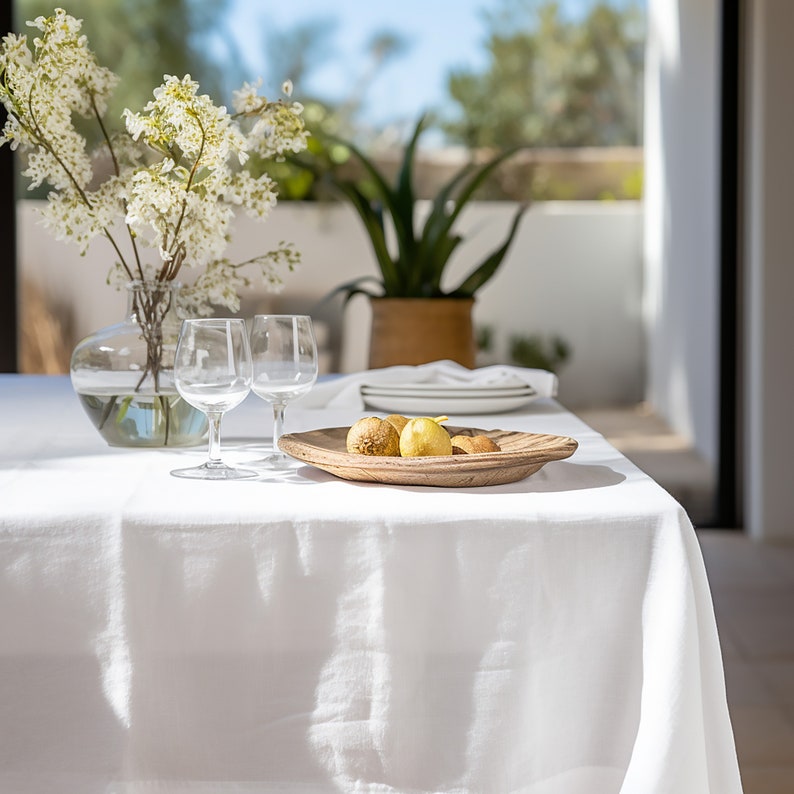 Linen Tablecloth, Handmade European Linen, Rectangle, Square, Round image 3