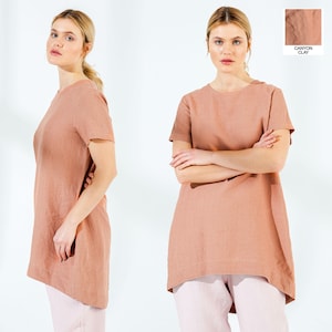Linen Tunic Dress | Linen Top | Linen Shirt | Viking Tunic | Linen Clothing | Asymmetrical Linen Tunic | Mothers Day Gift for Her