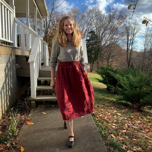 LINEN SKIRT with 41 Color Options in 100% European Linen | Pre-Shrunk European Linen Skirt with Organic Flax, Mothers Day Gift for Her image 1