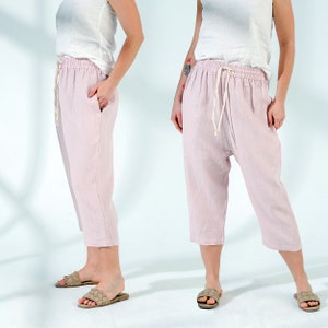 Linen Pants for Women with Pockets and Elastic Waist | Casual Dress | Linen Pants Relaxed Fit | Mothers Day Gift for Her